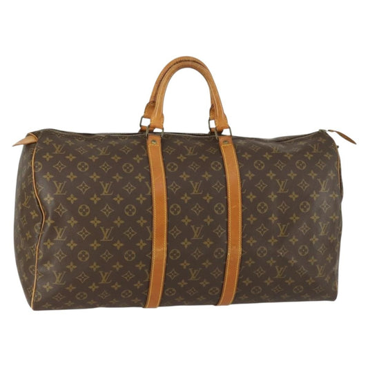 Louis Vuitton Keepall Bag Monogram Canvas, BROWN, CANVAS, Travel bag