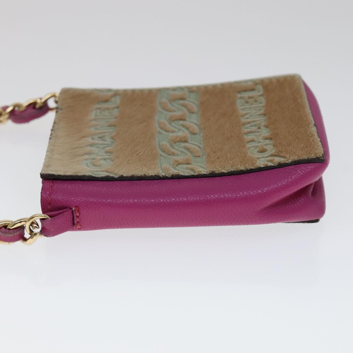 Chanel Chain Cigarette Case Leather, PINK, LEATHER, Clutche & pouche