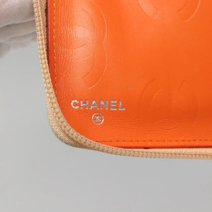 Chanel Cambon Zip Around Organizer Wallet Quilted Lambskin, ORANGE, LEATHER, Wallets