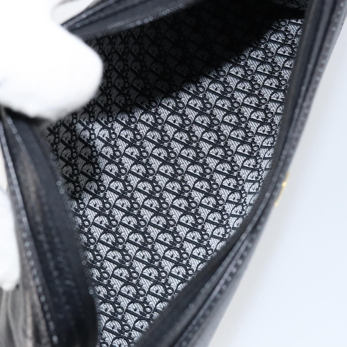 Christian Dior Vintage Shoulder Bag Leather, BLACK, LEATHER, Shoulder bag