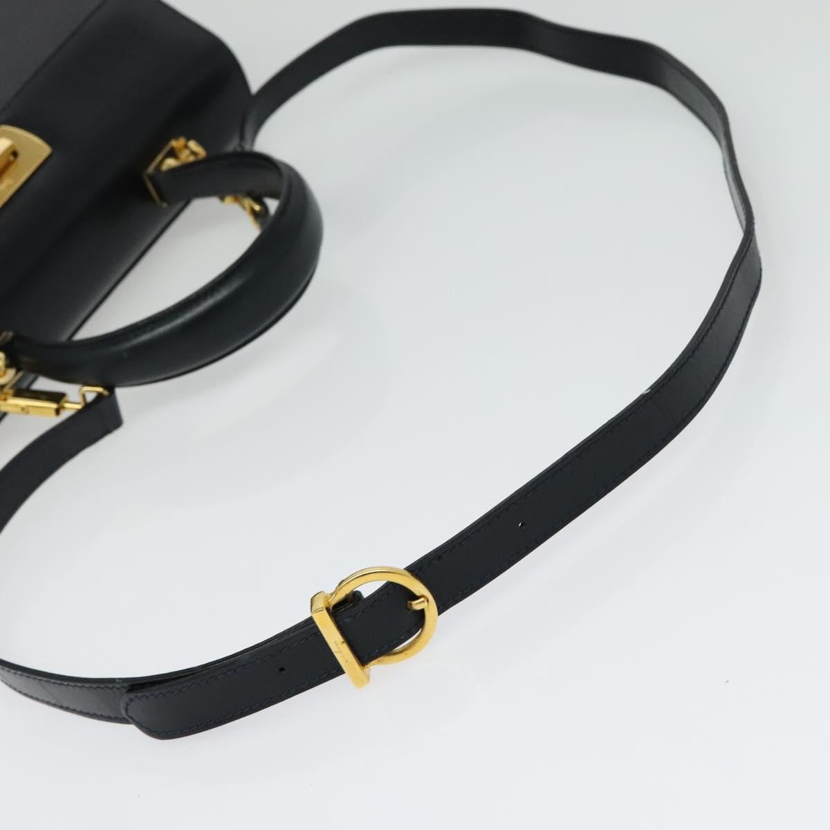 Salvatore Ferragamo Gancini Convertible Top Handle Bag Leather, BLACK, LEATHER, Handbag