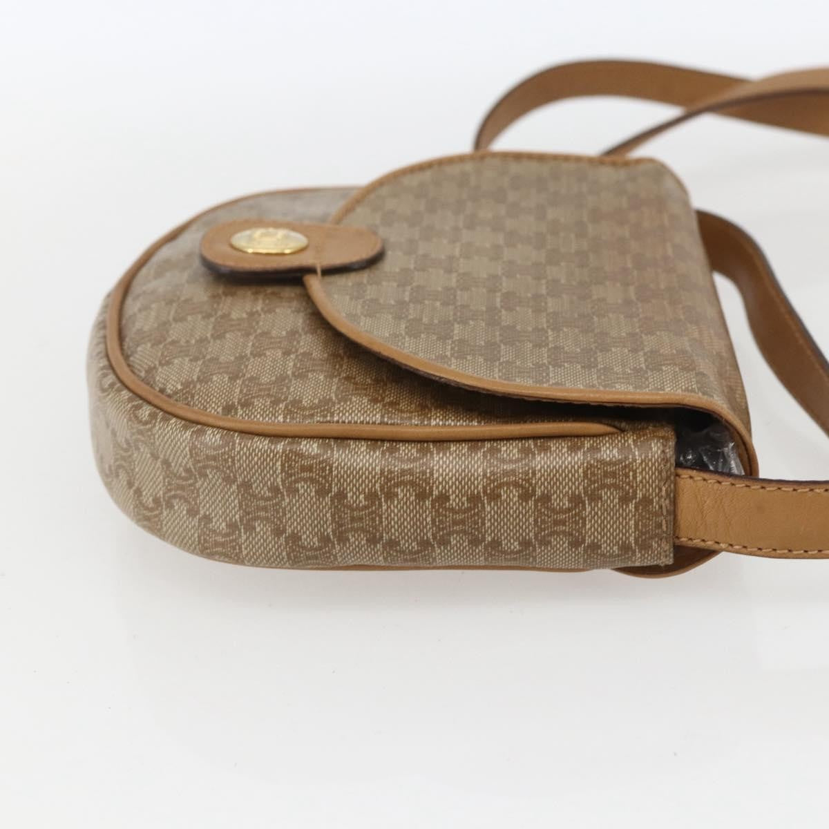 Celine Vintage Macadam Shoulder Bag Canvas, BEIGE, PVC, Shoulder bag