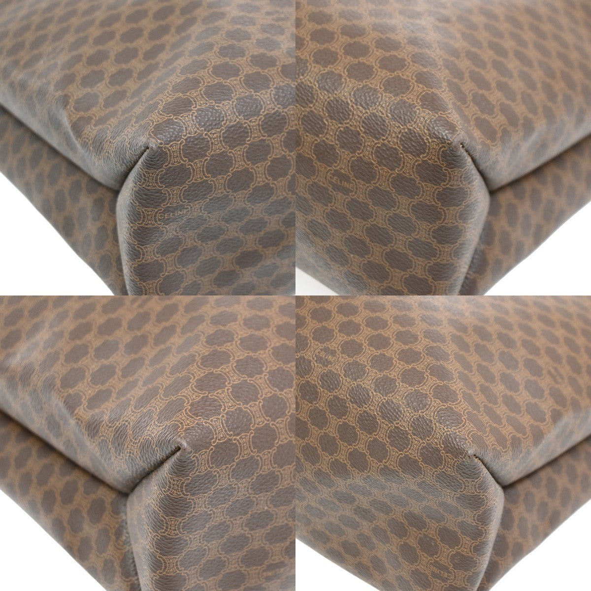 Celine Vintage Macadam Tote bag Canvas and Leather, BROWN, CANVAS, Tote bag