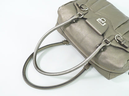 Salvatore Ferragamo Gancini Buckle Shoulder Bag Leather, GOLD, LEATHER, Shoulder bag