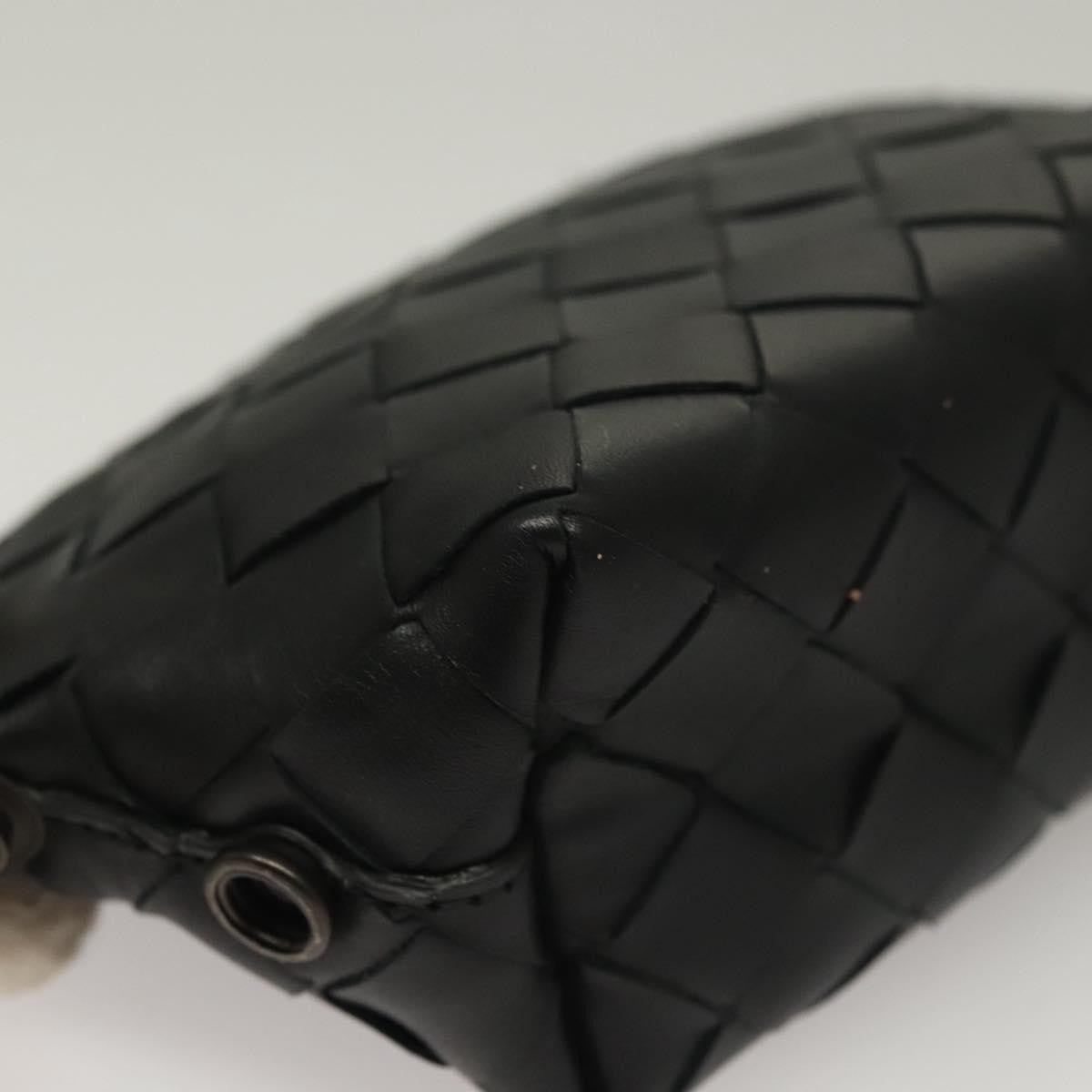 Bottega Veneta Loop Crossbody Bag Intrecciato Nappa, BLACK, LEATHER, Clutche & pouche