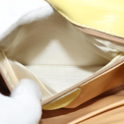 Celine Flap Shoulder Bag Leather, YELLOW, LEATHER, Shoulder bag