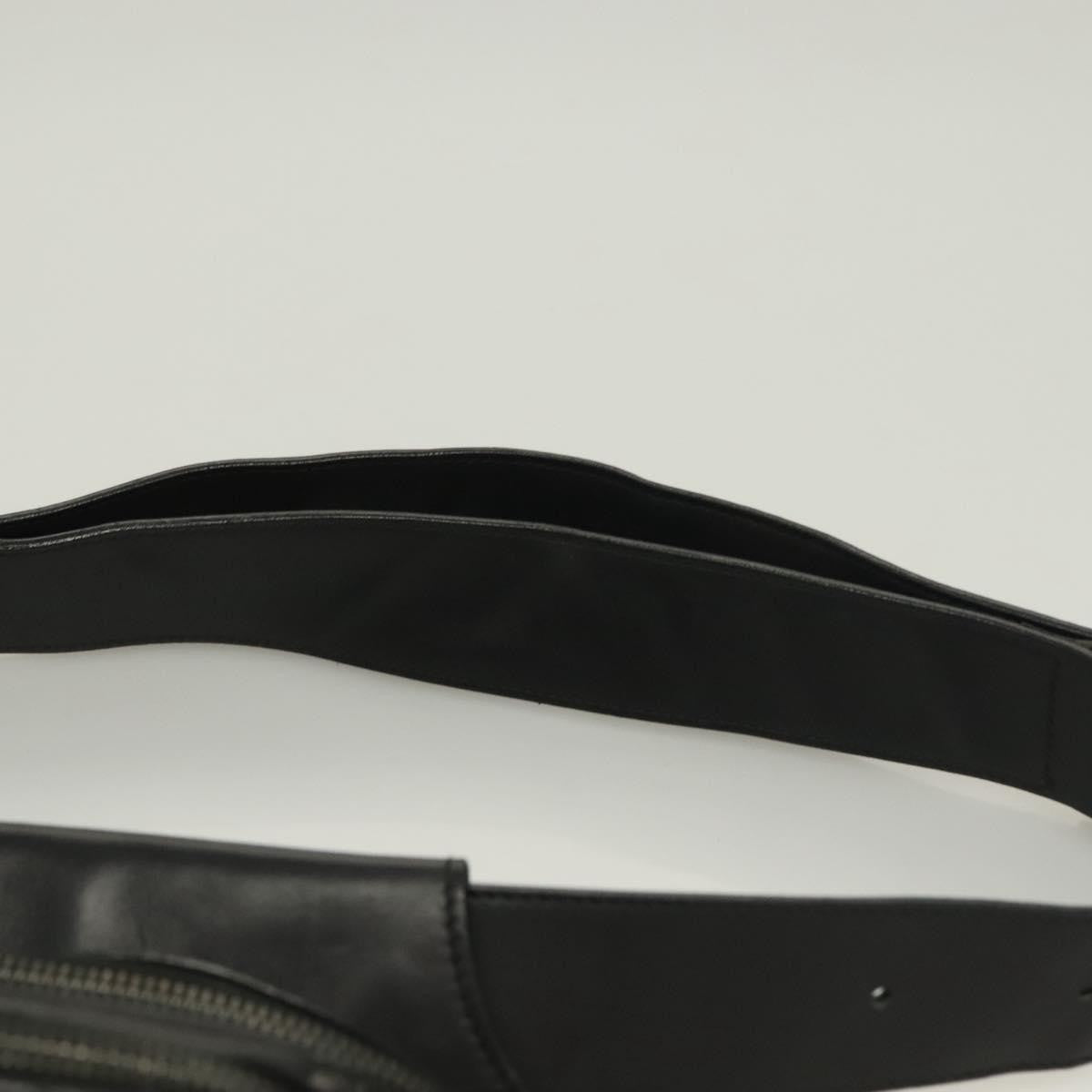 Bottega Veneta Utility Waist Bag Leather with Intrecciato, BLACK, LEATHER, Travel bag