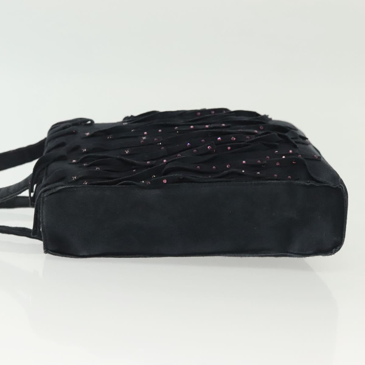 Chanel Vintage Fringe Tote Suede, NAVY, SUEDE, Tote bag