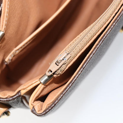 Celine Vintage Macadam Shoulder Bag Canvas and Leather, BROWN, CANVAS, Shoulder bag