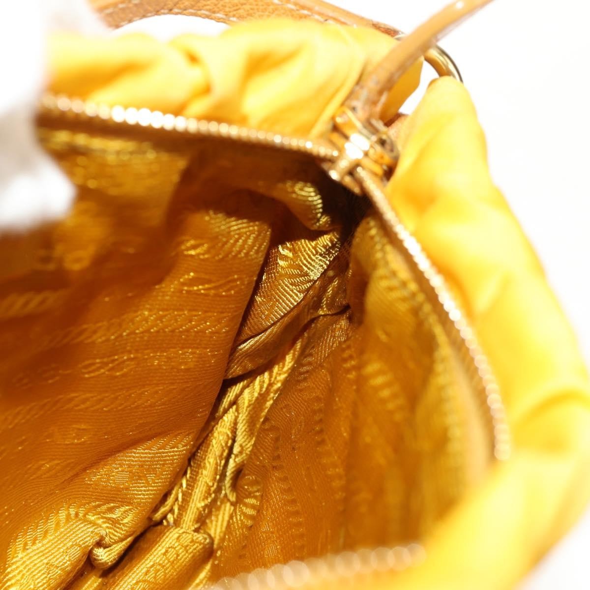 Prada Pochette Tessuto Gaufre, YELLOW, NYLON, Clutche & pouche
