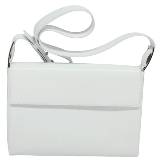 Salvatore Ferragamo Vala Shoulder Bag Leather, WHITE, LEATHER, Shoulder bag