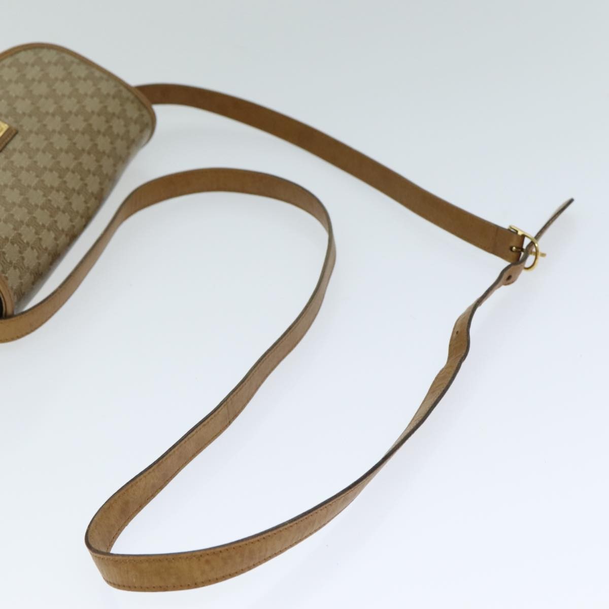 Celine Macadam Shoulder Bag PVC Leather, BEIGE, CANVAS, Shoulder bag