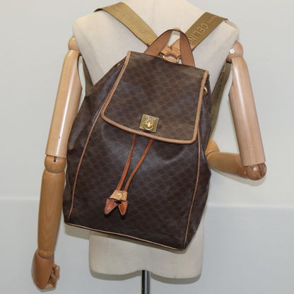 Celine Vintage Backpack Macadam Canvas, BROWN, CANVAS, Backpack