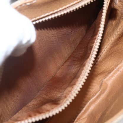 Celine Vintage Macadam Circle Logo Shoulder Bag Canvas and Leather, BEIGE, CANVAS, Shoulder bag