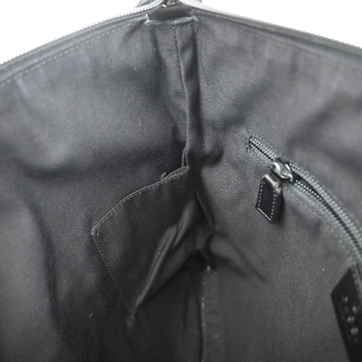 Gucci Zip Messenger Bag GG Canvas with Perforated Leather, BLACK, CANVAS, Shoulder bag