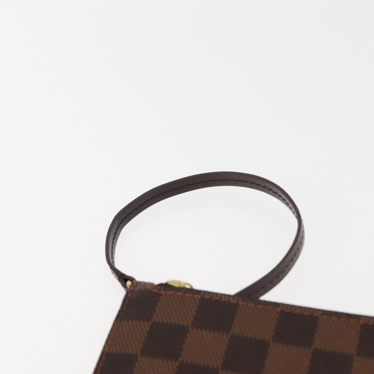 Louis Vuitton Neverfull Pochette Damier, BROWN, CANVAS, Clutche & pouche