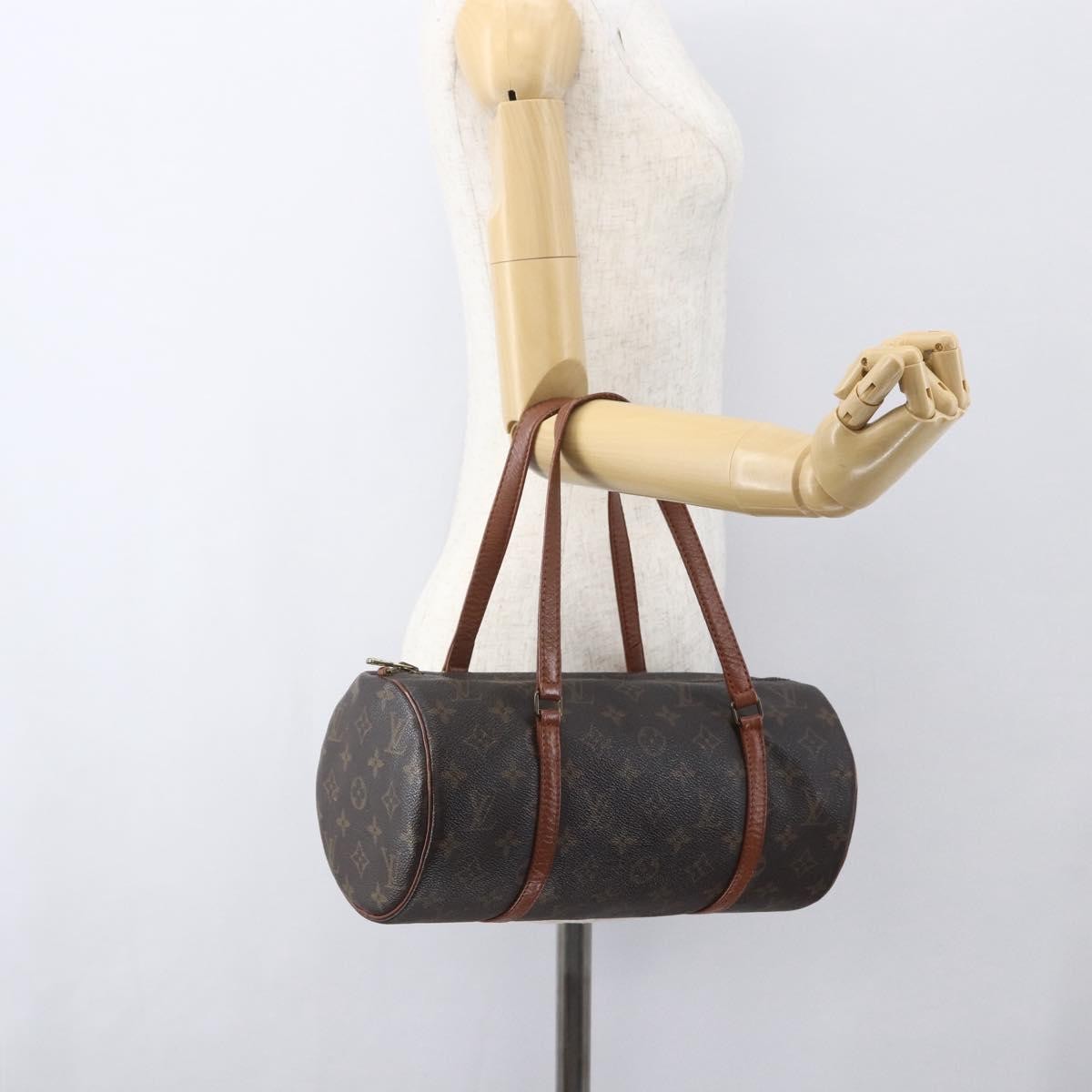 Louis Vuitton Papillon Handbag Monogram Canvas, BROWN, CANVAS, Handbag