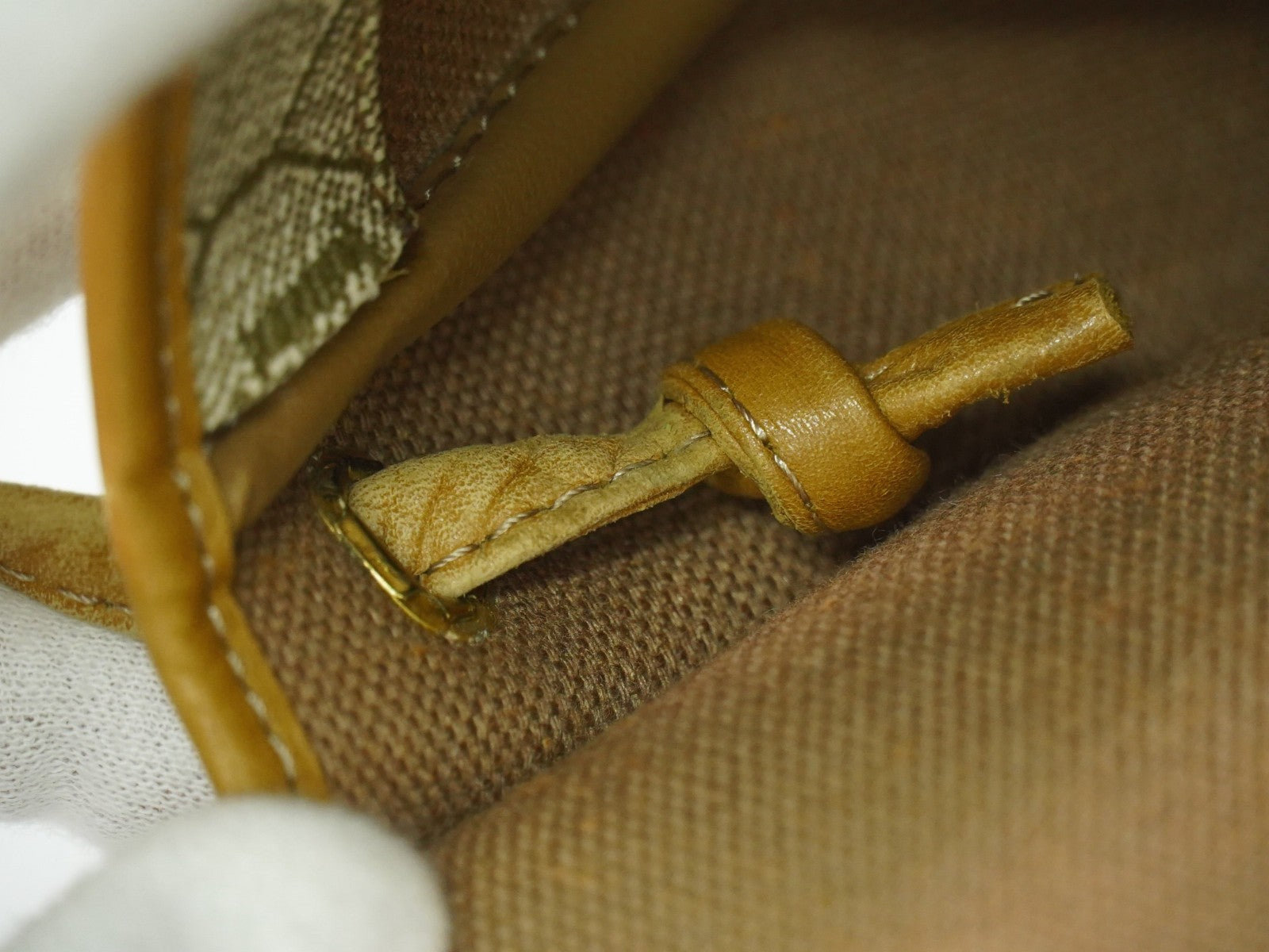 Christian Dior Vintage Honeycomb Shoulder Bag Canvas, BEIGE, CANVAS, Shoulder bag