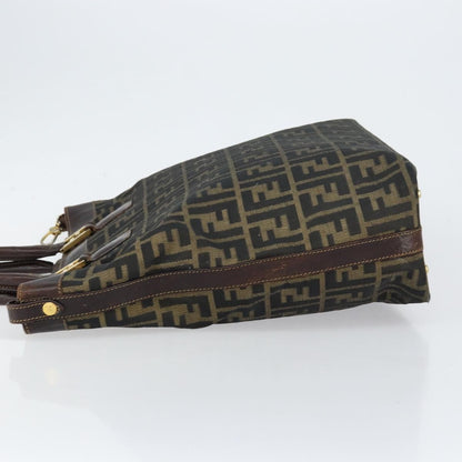 Fendi Vintage Zip Tote Zucca Canvas, BROWN, CANVAS, Tote bag