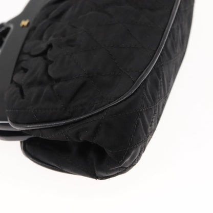 Chanel Vintage Kisslock Frame Bag Pleated Satin, BLACK, SATIN, Shoulder bag