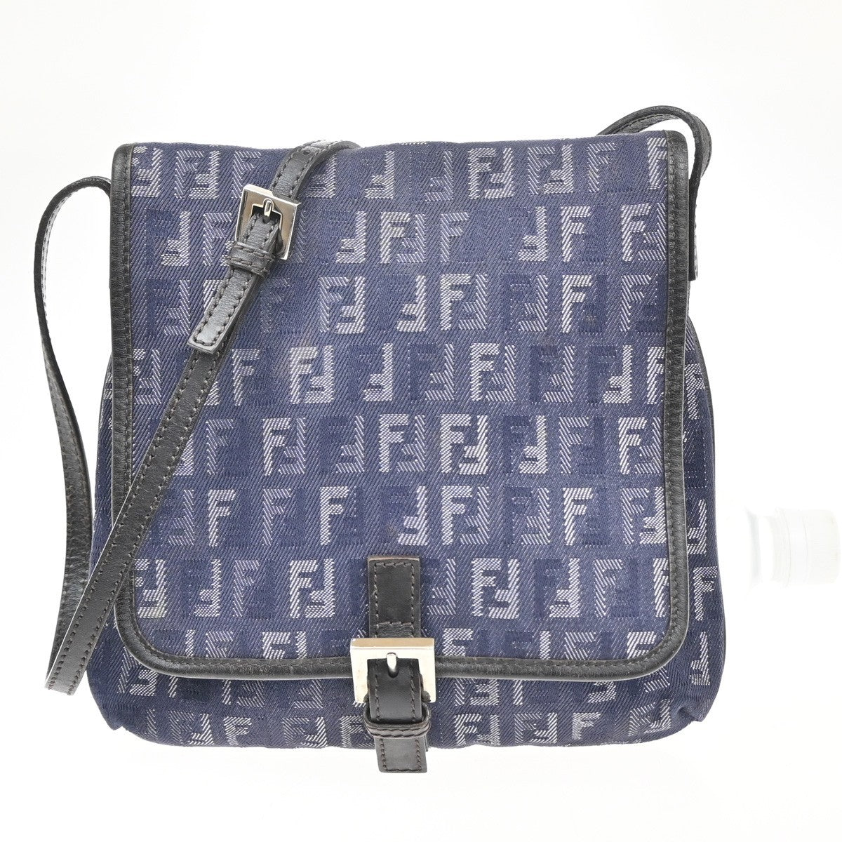 Fendi Vintage Flap Crossbody Bag Zucchino Denim, BLUE, DENIM_JEANS, Shoulder bag