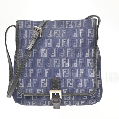 Fendi Vintage Flap Crossbody Bag Zucchino Denim, BLUE, DENIM_JEANS, Shoulder bag