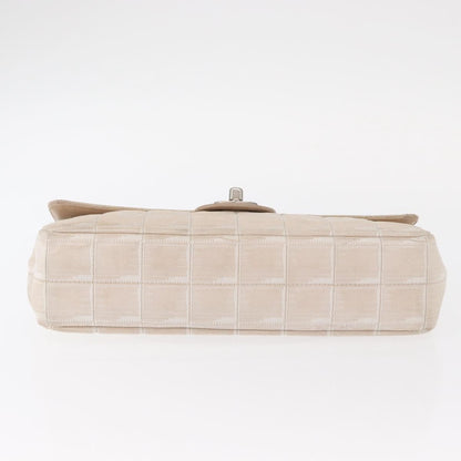 Chanel Travel Line Flap Bag Canvas, BEIGE, CANVAS, Shoulder bag