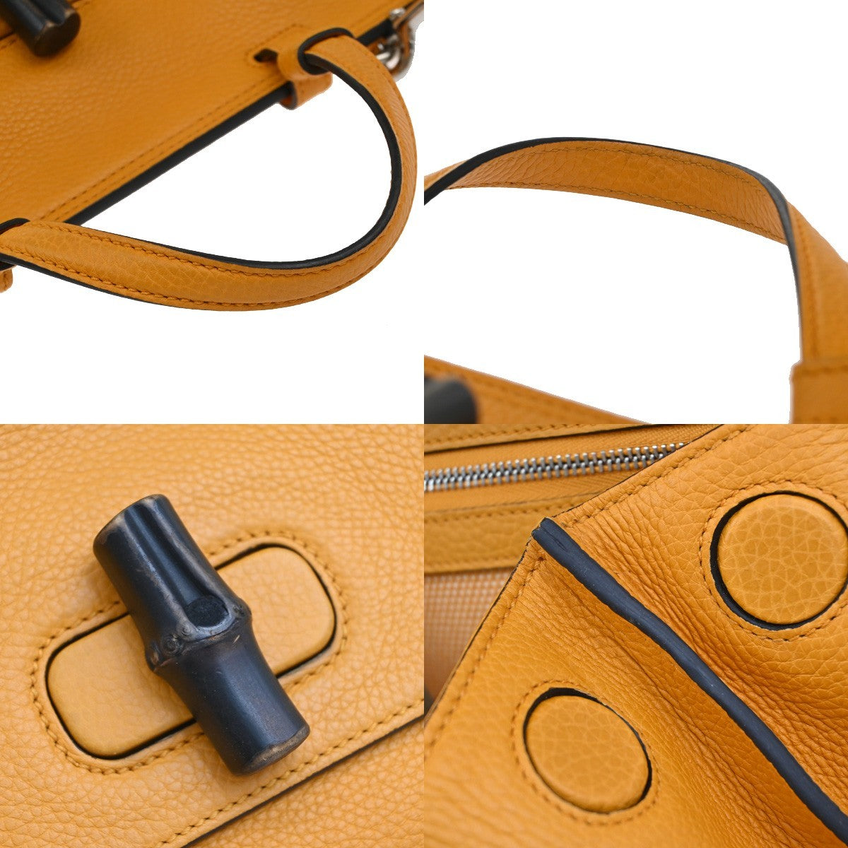 Gucci Bamboo Daily Top Handle Bag Leather, Orange, Leather, Handbag