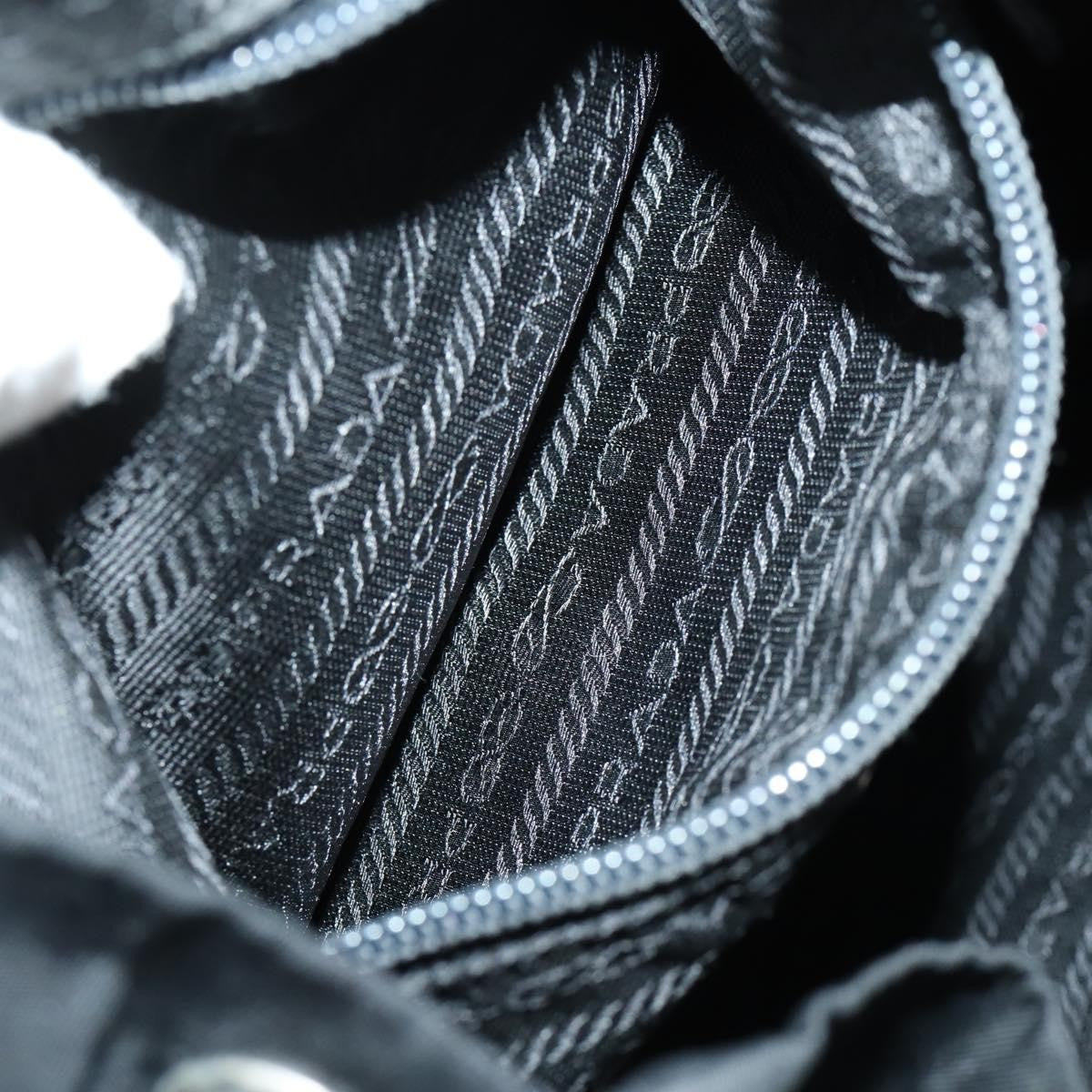 Prada Vela Double Front Pocket Backpack Tessuto with Saffiano Leather, BLACK, NYLON, Backpack