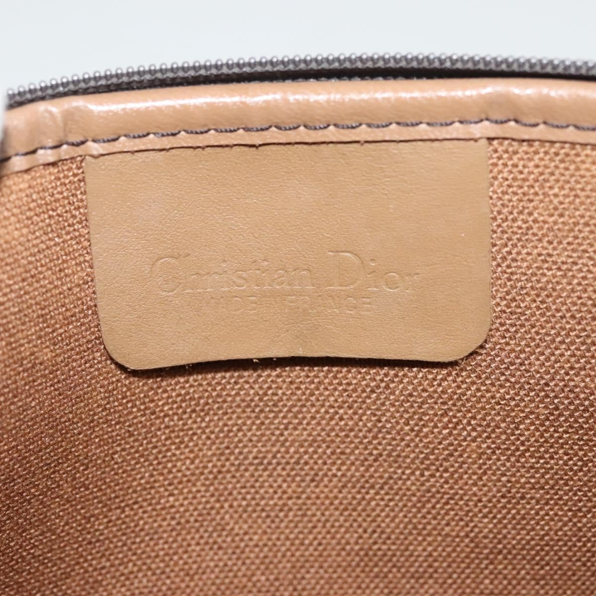 Christian Dior Vintage Honeycomb Zip Pouch Coated Canvas, BLACK, CANVAS, Clutche & pouche