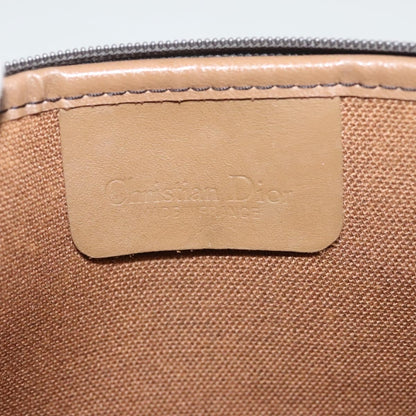 Christian Dior Vintage Honeycomb Zip Pouch Coated Canvas, BLACK, CANVAS, Clutche & pouche