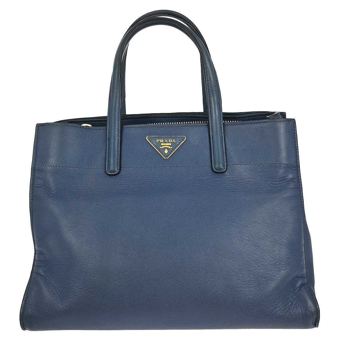 Prada Soft Triple Pocket Convertible Tote Saffiano Leather, BLUE, LEATHER, Tote bag