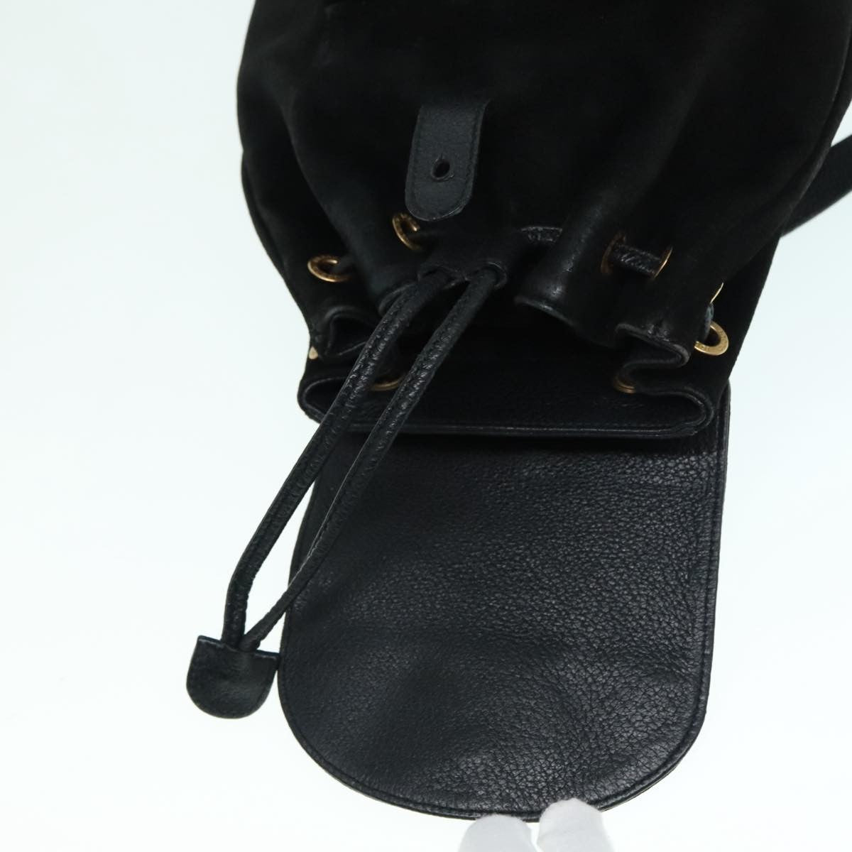 Gucci Vintage Bamboo Backpack Suede, BLACK, SUEDE, Backpack