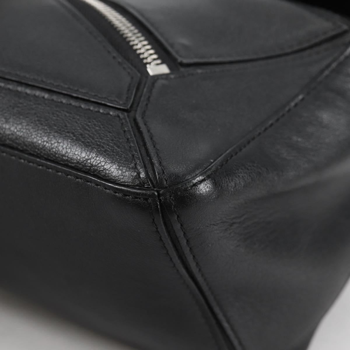 Loewe Puzzle Bumbag Leather, BLACK, LEATHER, Travel bag