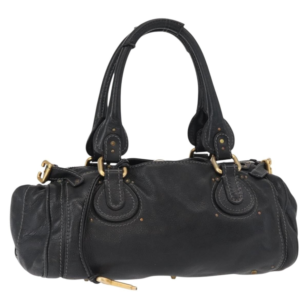 Chloe Pure Paddington Satchel Leather, BLACK, LEATHER, Handbag