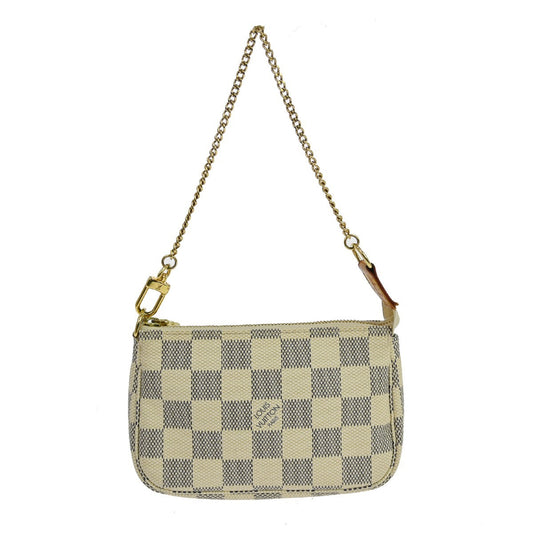 Louis Vuitton Mini pochette accessoires Damier Canvas, White, Canvas, Clutch