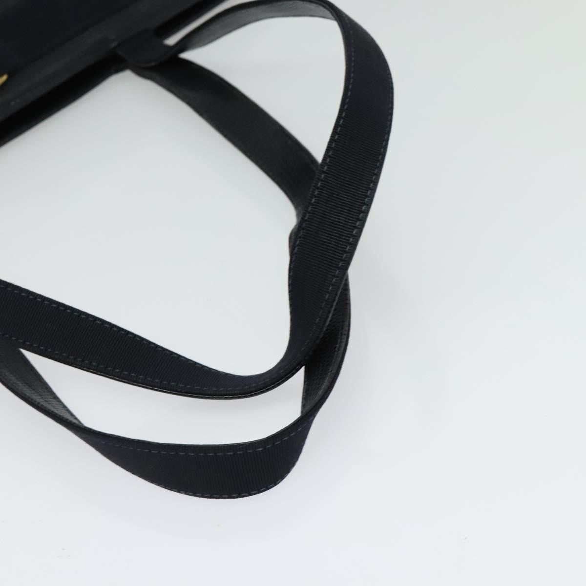 Salvatore Ferragamo Vintage Vara Bow Tote Lizard Embossed Leather, NAVY, LEATHER, Tote bag