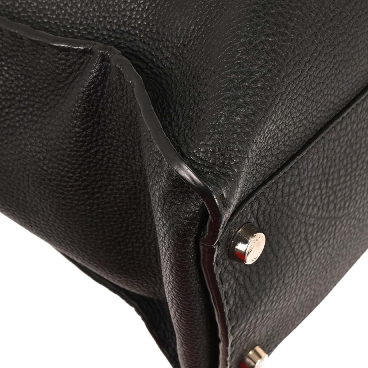 Fendi Monster Selleria Peekaboo Fit Bag Leather, BLACK, LEATHER, Handbag