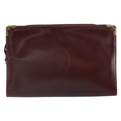 cartier Must de Cartier Clutch bag Leather, BURGUNDY, LEATHER, Clutche & pouche