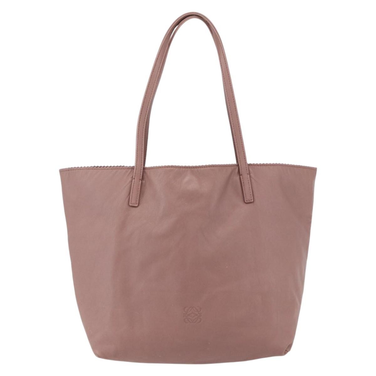 Loewe Vintage Anagram Tote Leather, PINK, LEATHER, Tote bag