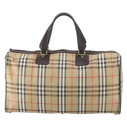 Burberry Vintage Duffle Bag Haymarket Canvas, BEIGE, CANVAS, Travel bag