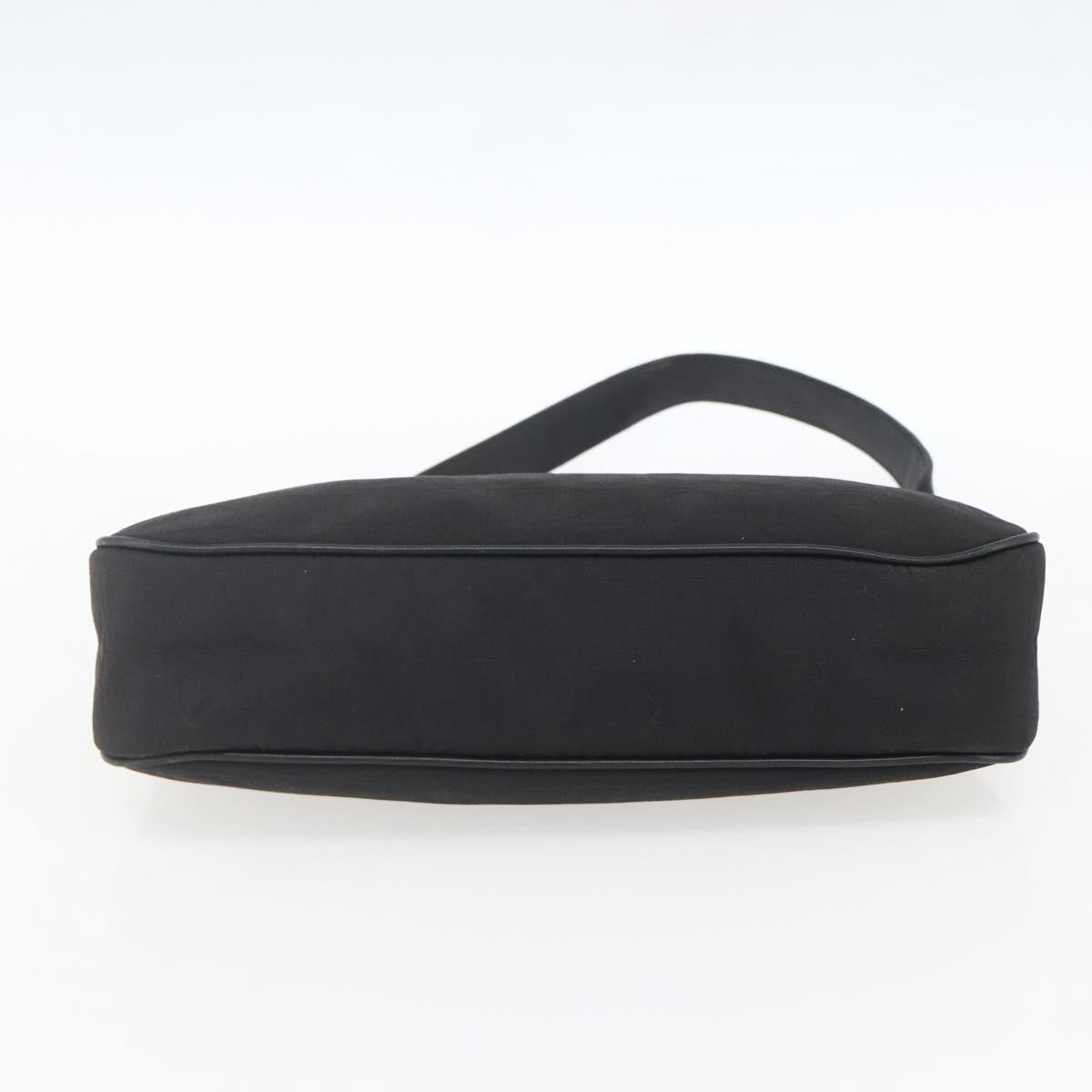 Salvatore Ferragamo Gancini Shoulder Bag Canvas, BLACK, CANVAS, Shoulder bag