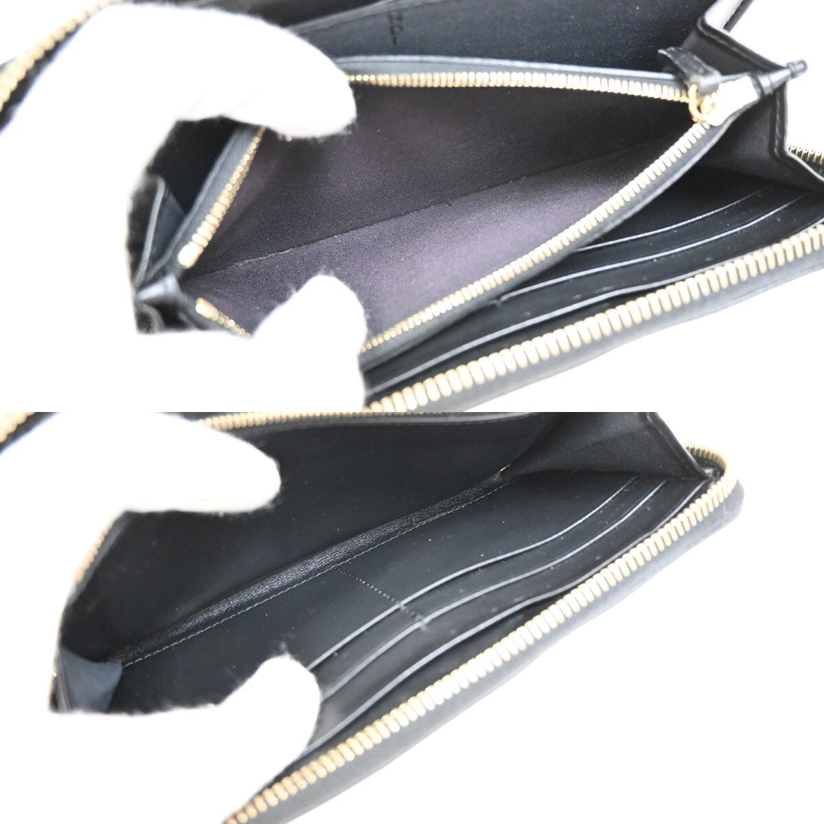 Fendi By The Way Zip Around Wallet Leather, BLACK, LEATHER, Wallets