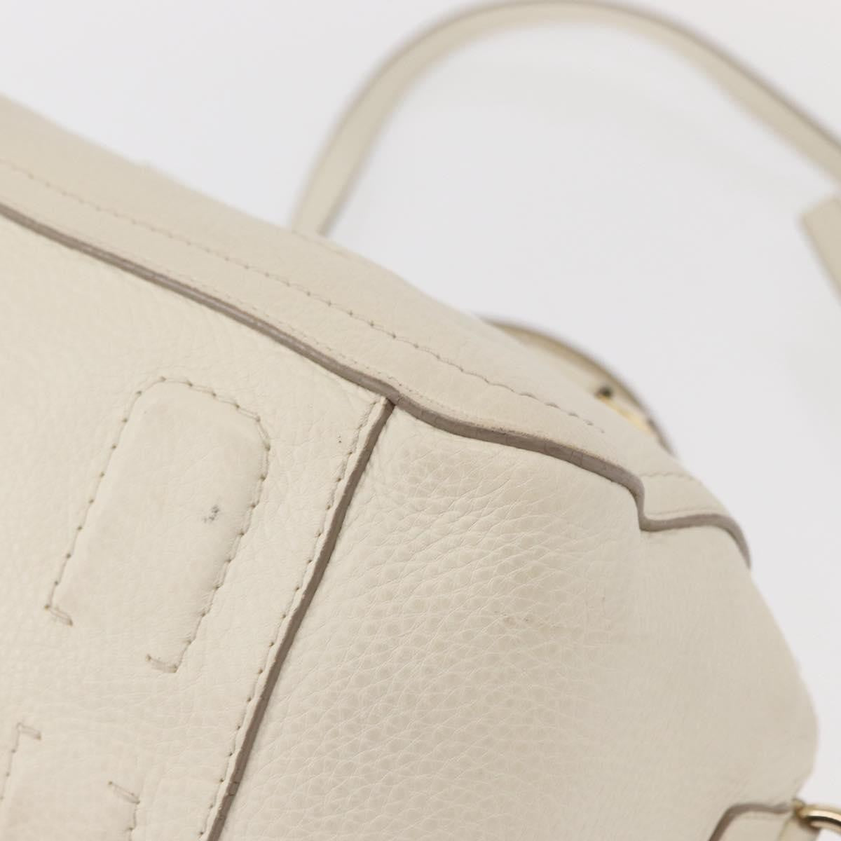 Salvatore Ferragamo Vala Handbag Leather, WHITE, LEATHER, Handbag