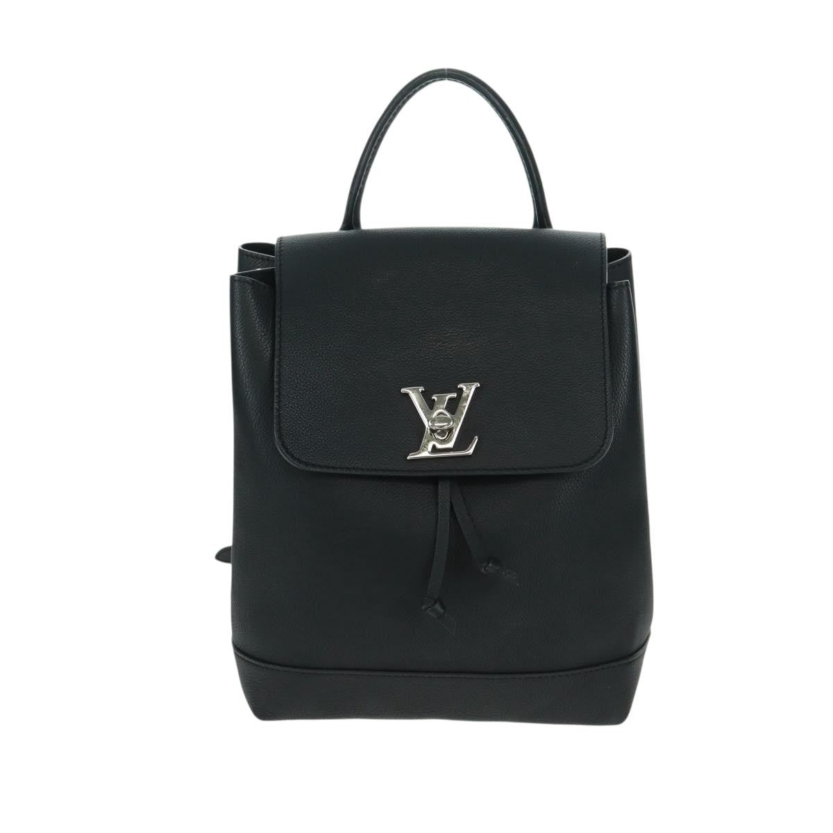 Louis Vuitton Lockme Backpack Leather, BLACK, LEATHER, Backpack