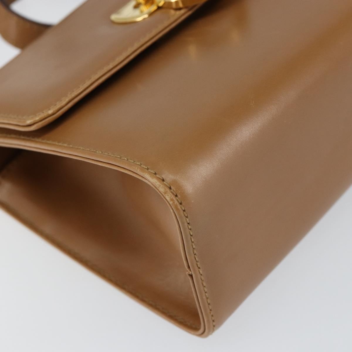 Salvatore Ferragamo Gancini Shoulder Bag Leather, BROWN, LEATHER, Shoulder bag