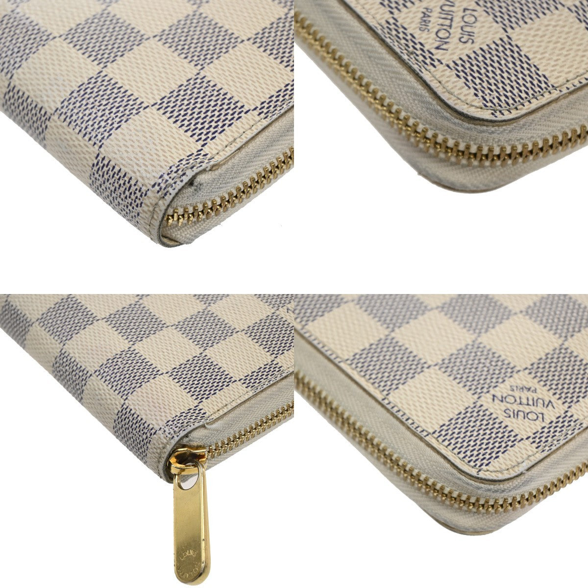 Louis Vuitton Zippy Wallet NM Damier Azur, WHITE, CANVAS, Wallets