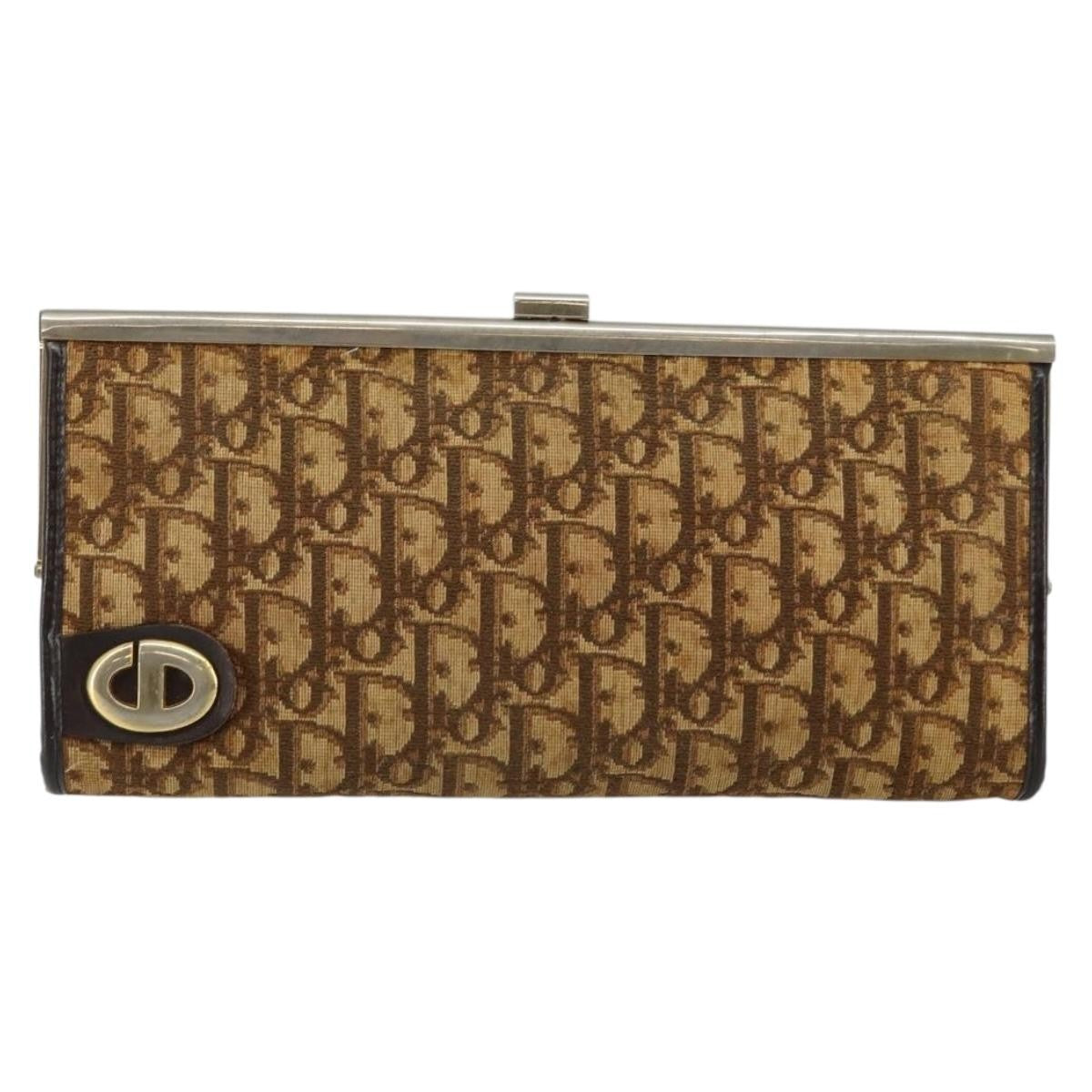 Christian Dior Vintage Frame Clutch Diorissimo Canvas, BROWN, CANVAS, Clutche & pouche