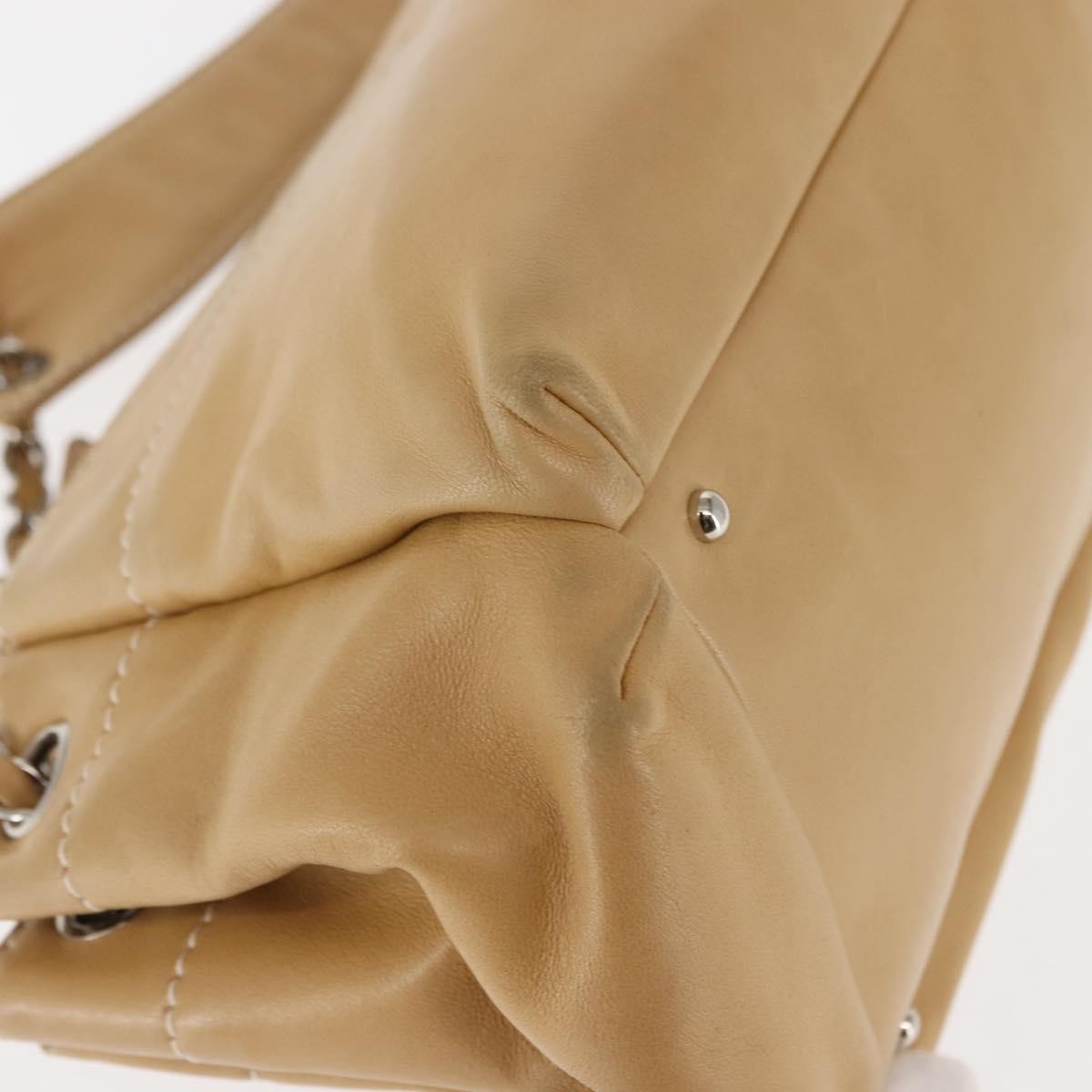 Chanel Lax Accordion Camera Bag Leather, BEIGE, LEATHER, Crossbody bag