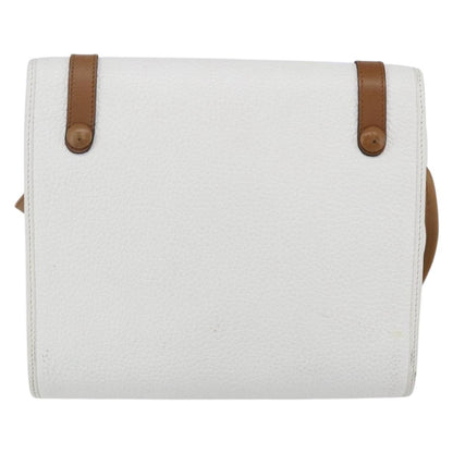 Christian Dior Vintage CD Logo Shoulder Bag Leather, WHITE, LEATHER, Shoulder bag